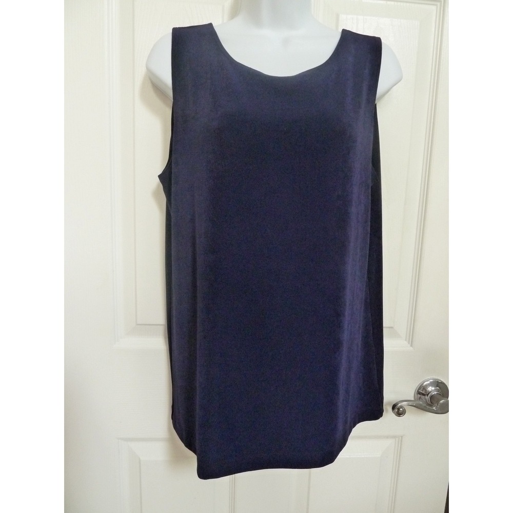 TRAVELERS BY CHICO'S Sz 2=12/14 Large Slinky Purple Career Office Sleeveless Top